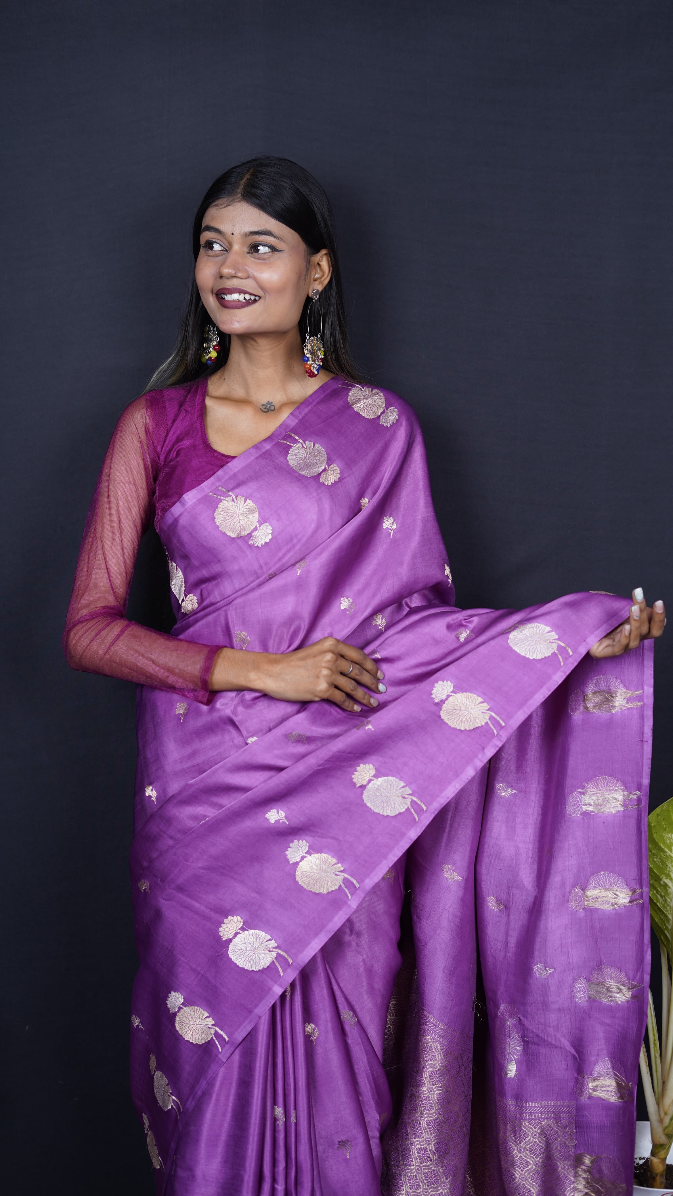 Pure Banarasi Handloom Mashru Designer Saree