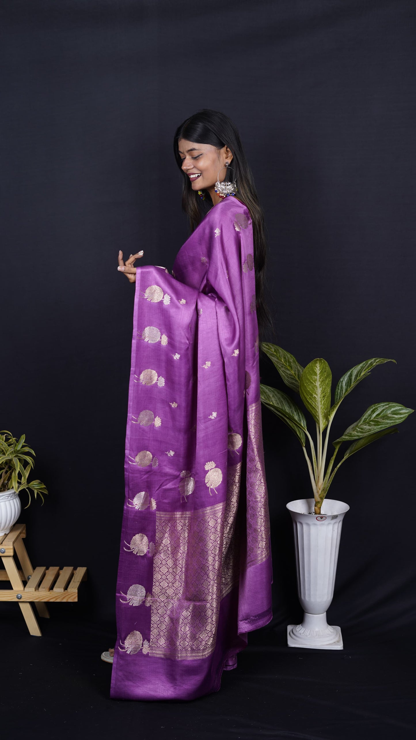 Pure Banarasi Handloom Mashru Designer Saree
