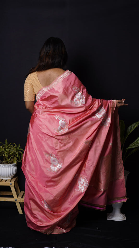 Pure Banarasi Handloom Traditional Boota Saree