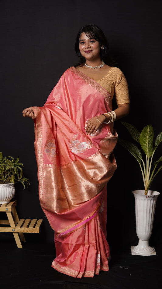 Pure Banarasi Handloom Traditional Boota Saree