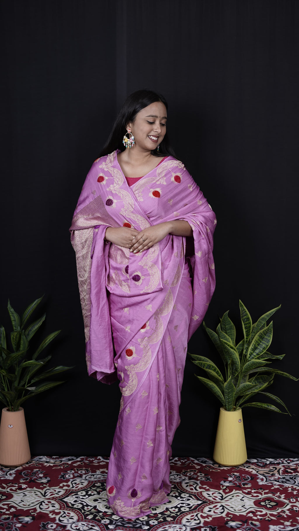Pure Banarasi Handloom Mashru Velvet Saree