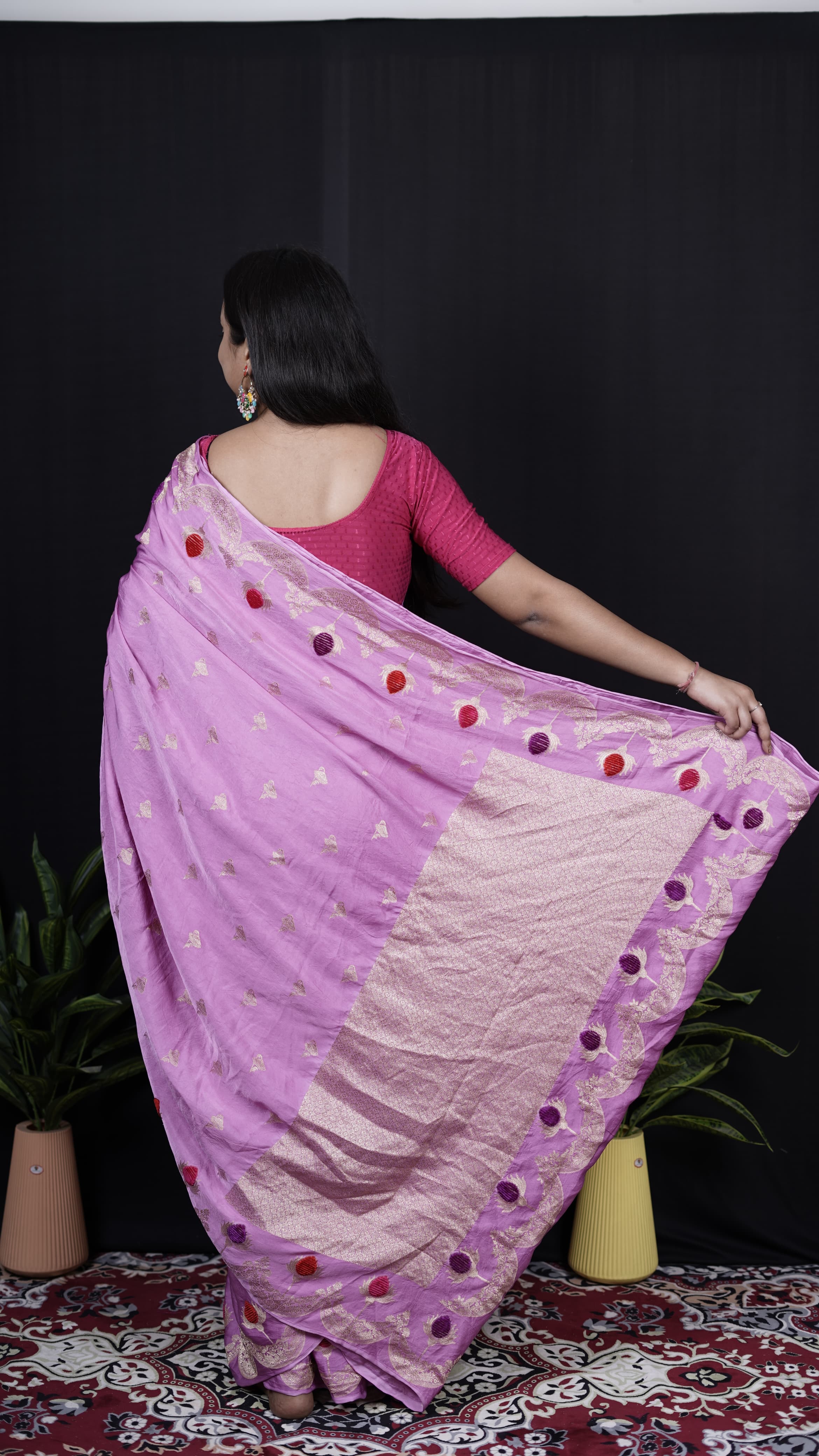 Pure Banarasi Handloom Mashru Velvet Saree