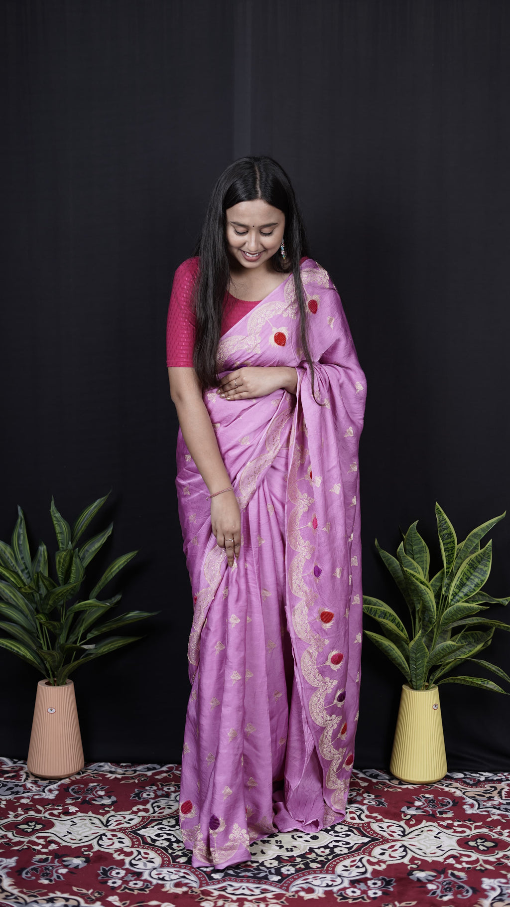 Pure Banarasi Handloom Mashru Velvet Saree