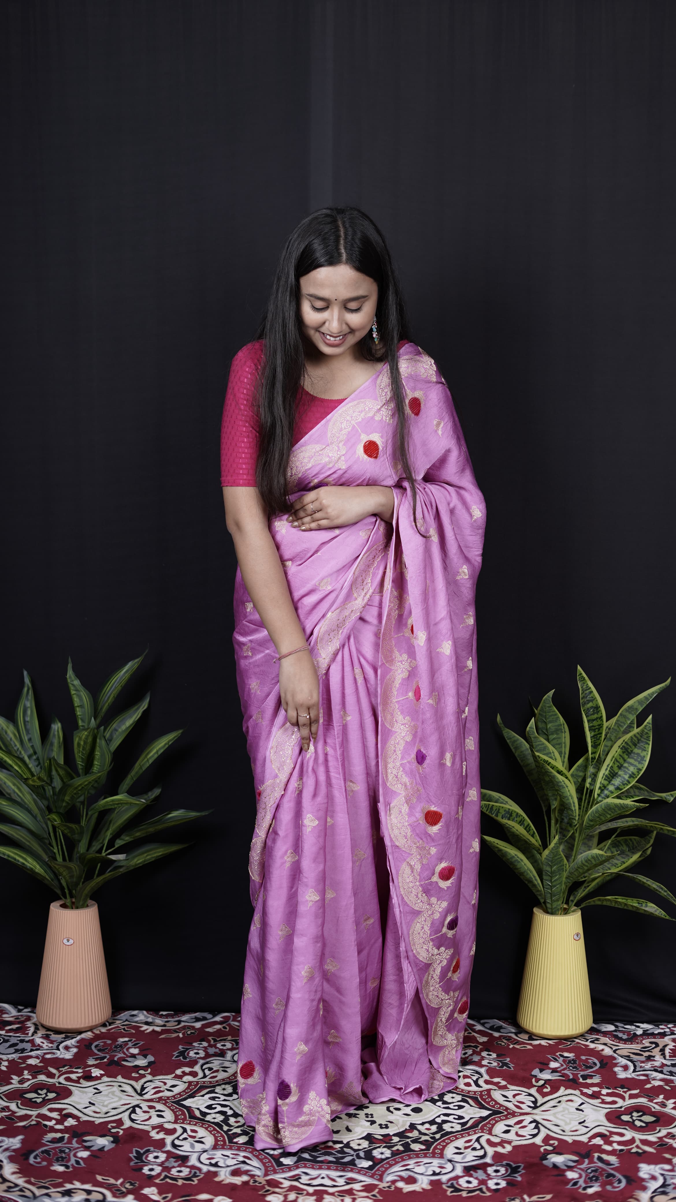 Pure Banarasi Handloom Mashru Velvet Saree