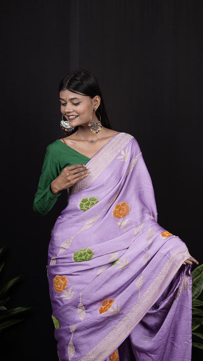 Pure Banarasi Handloom Mashru Velvet Saree