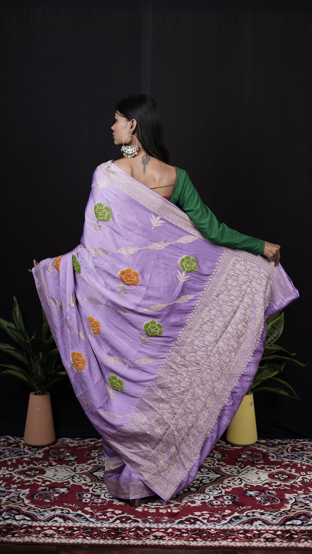 Pure Banarasi Handloom Mashru Velvet Saree