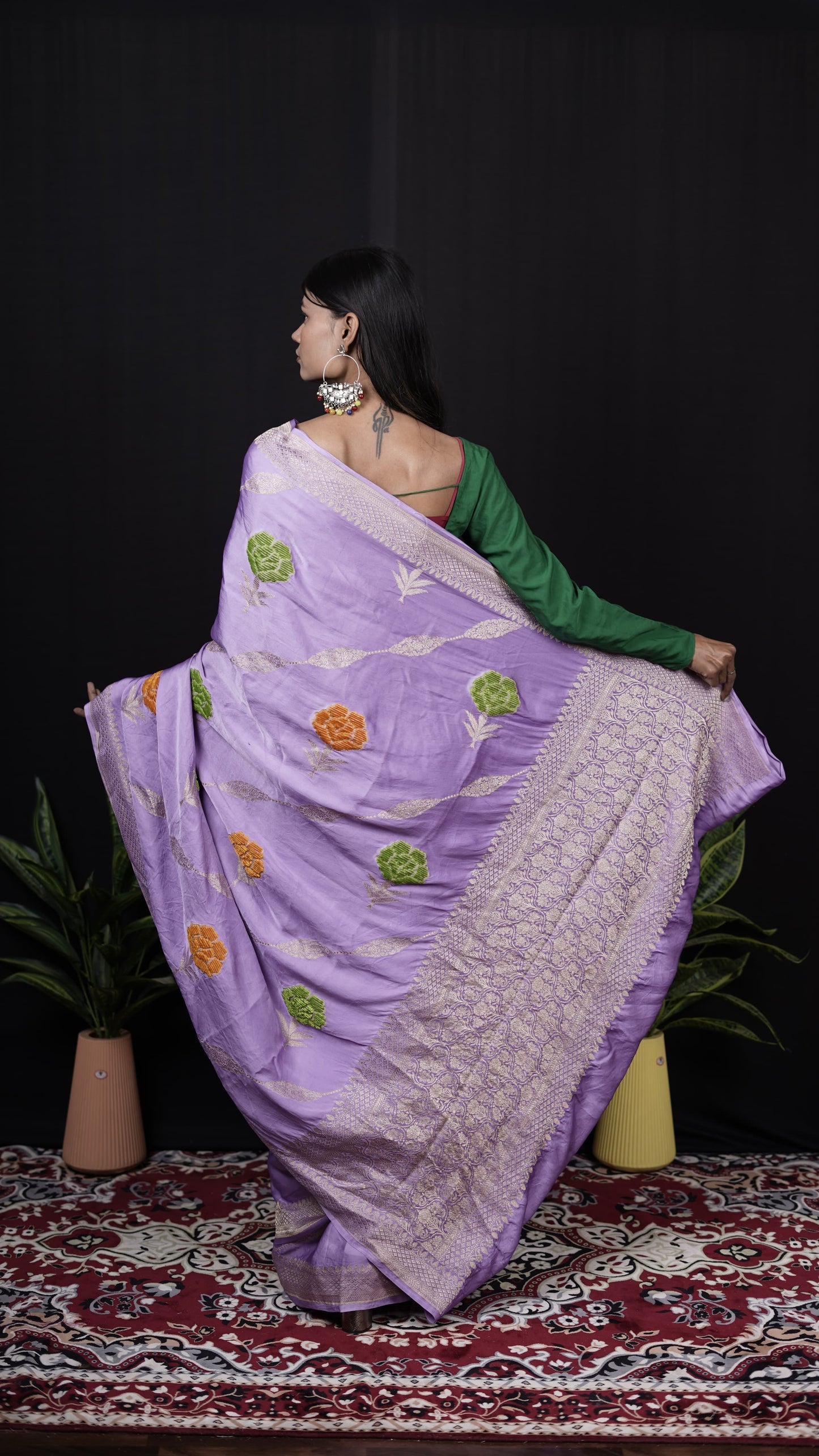 Pure Banarasi Handloom Mashru Velvet Saree
