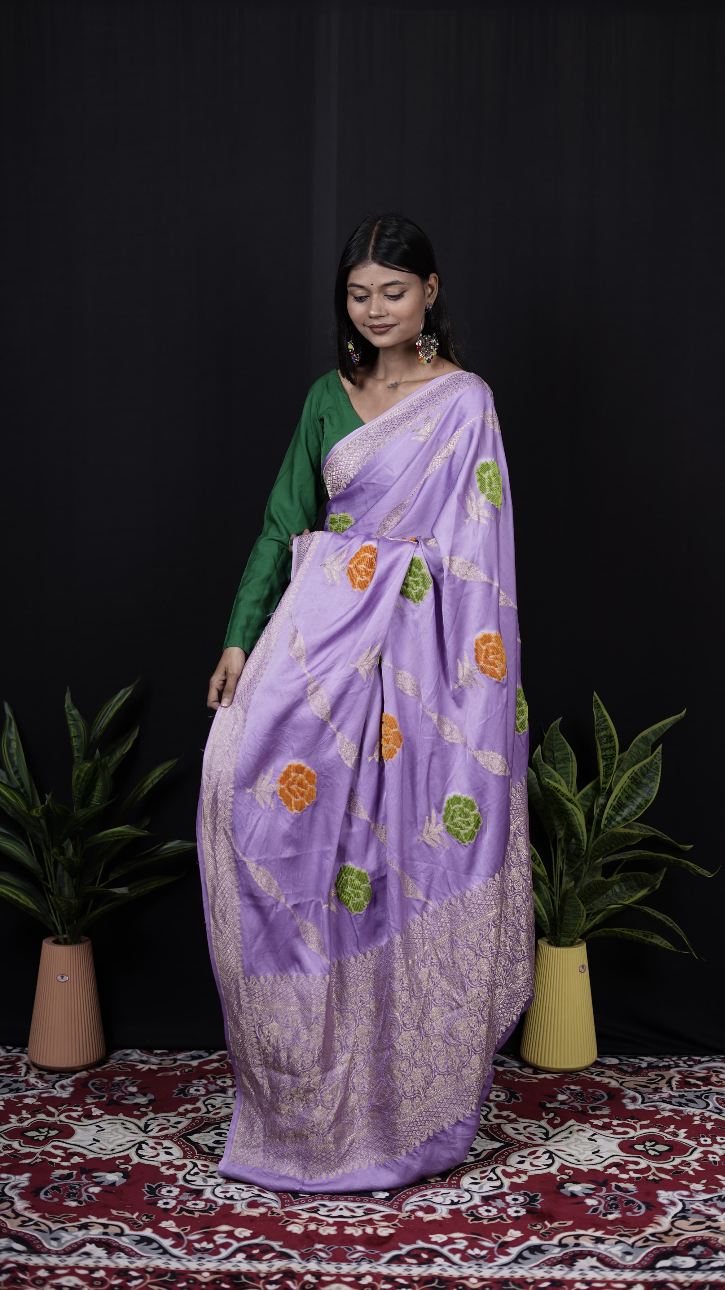 Pure Banarasi Handloom Mashru Velvet Saree