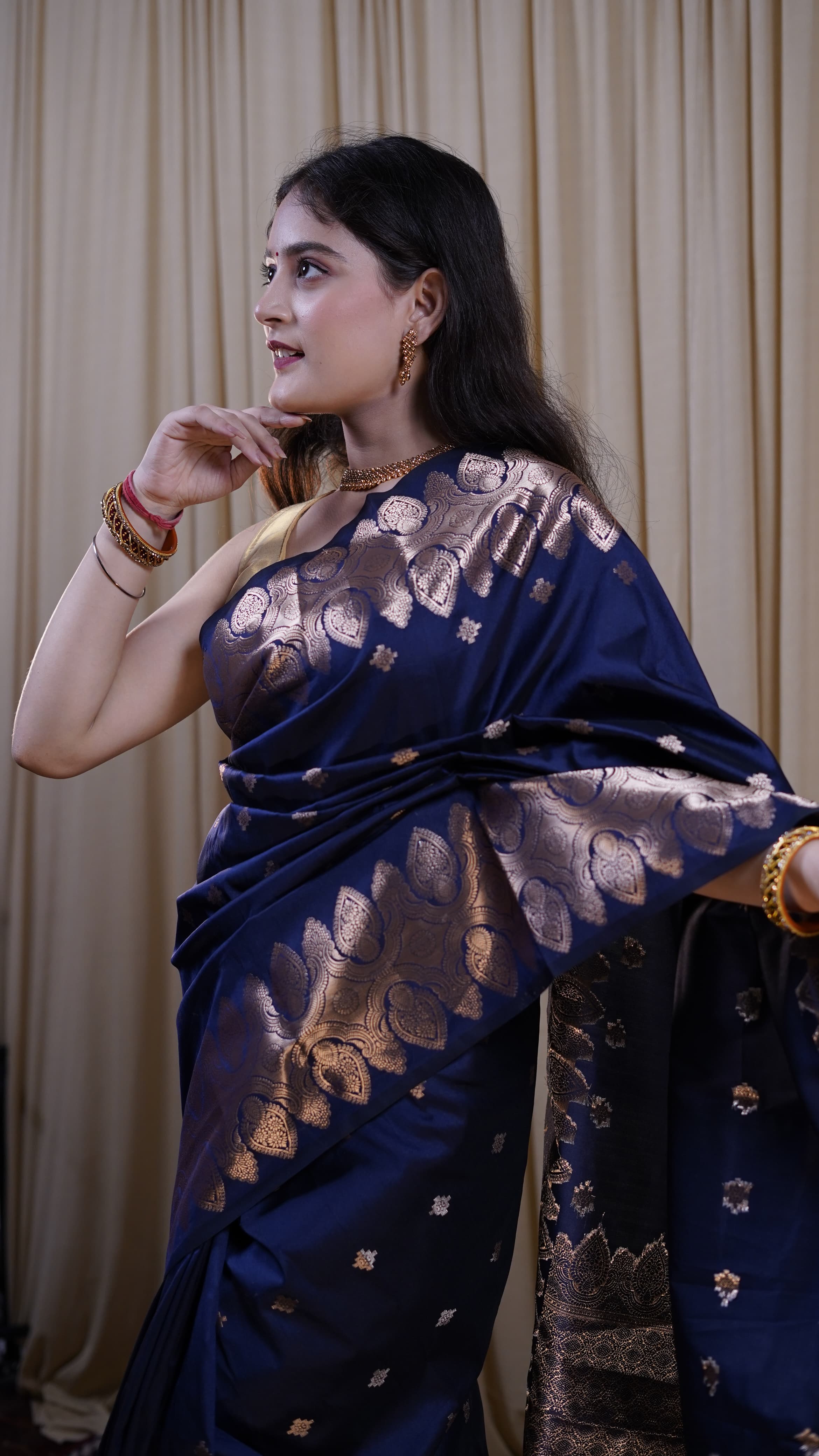 Pure Banarasi Handloom Katan Boota Saree