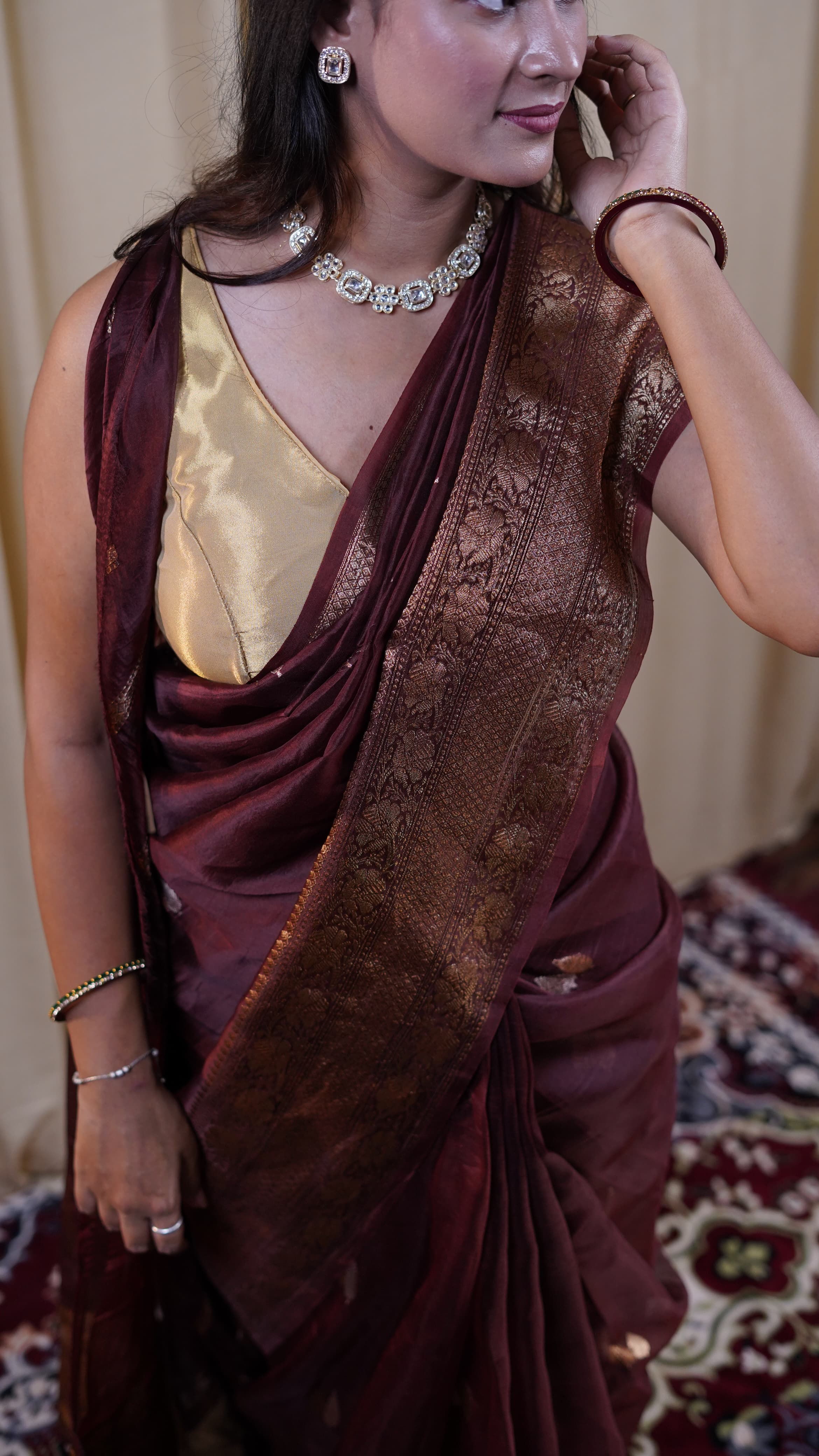 Pure Banarasi Handloom Kora Organza Saree