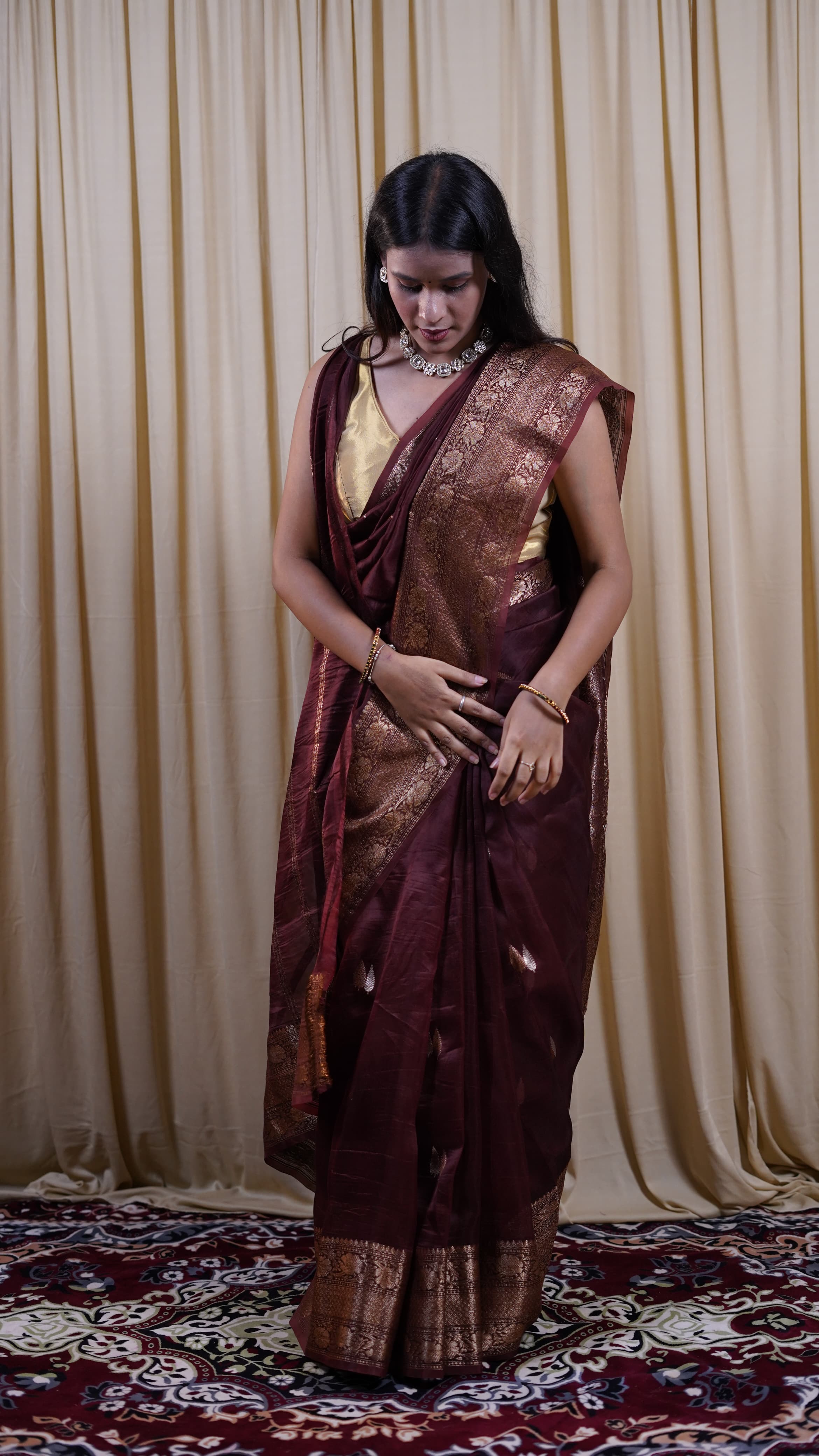 Pure Banarasi Handloom Kora Organza Saree