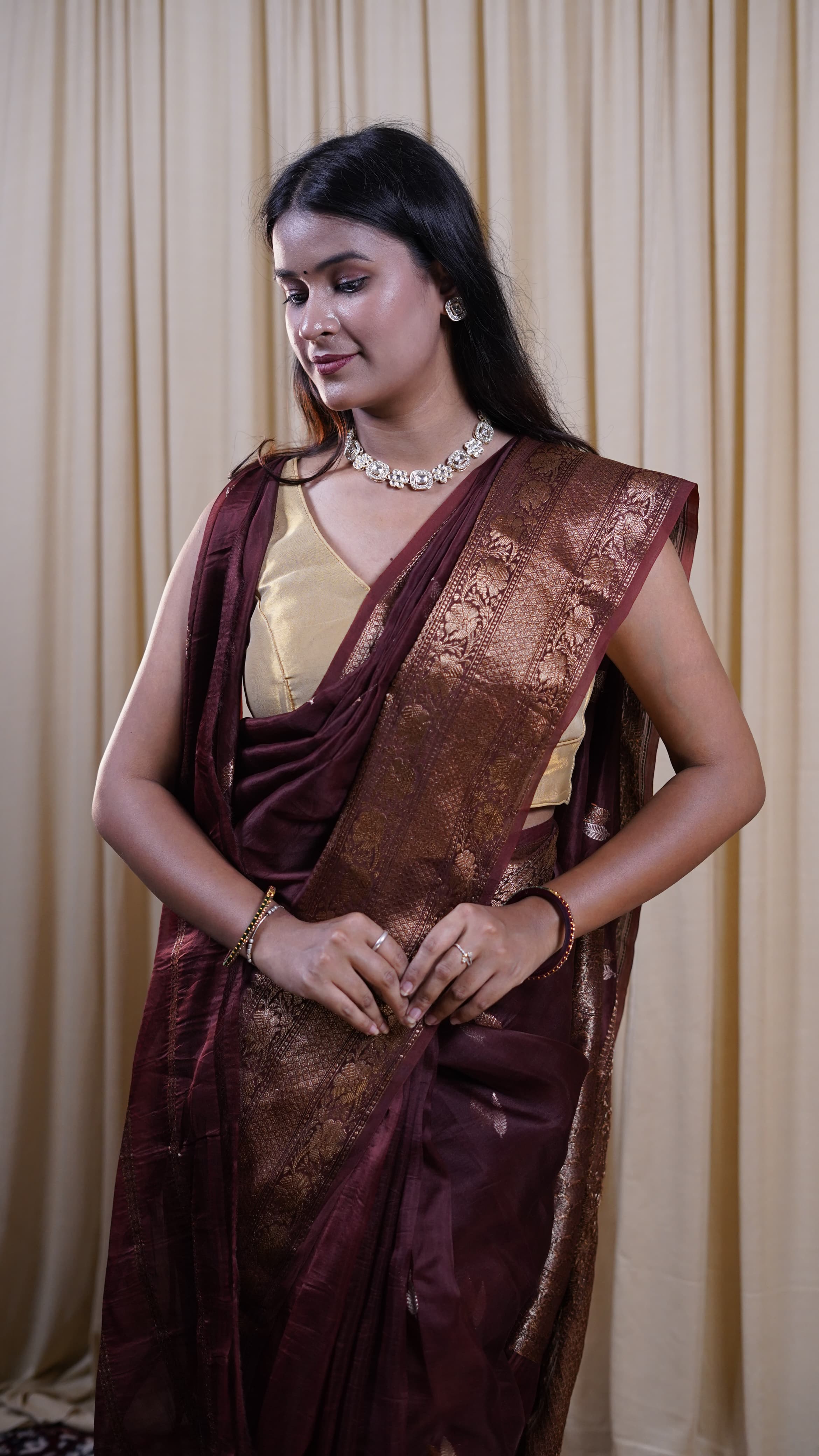 Pure Banarasi Handloom Kora Organza Saree