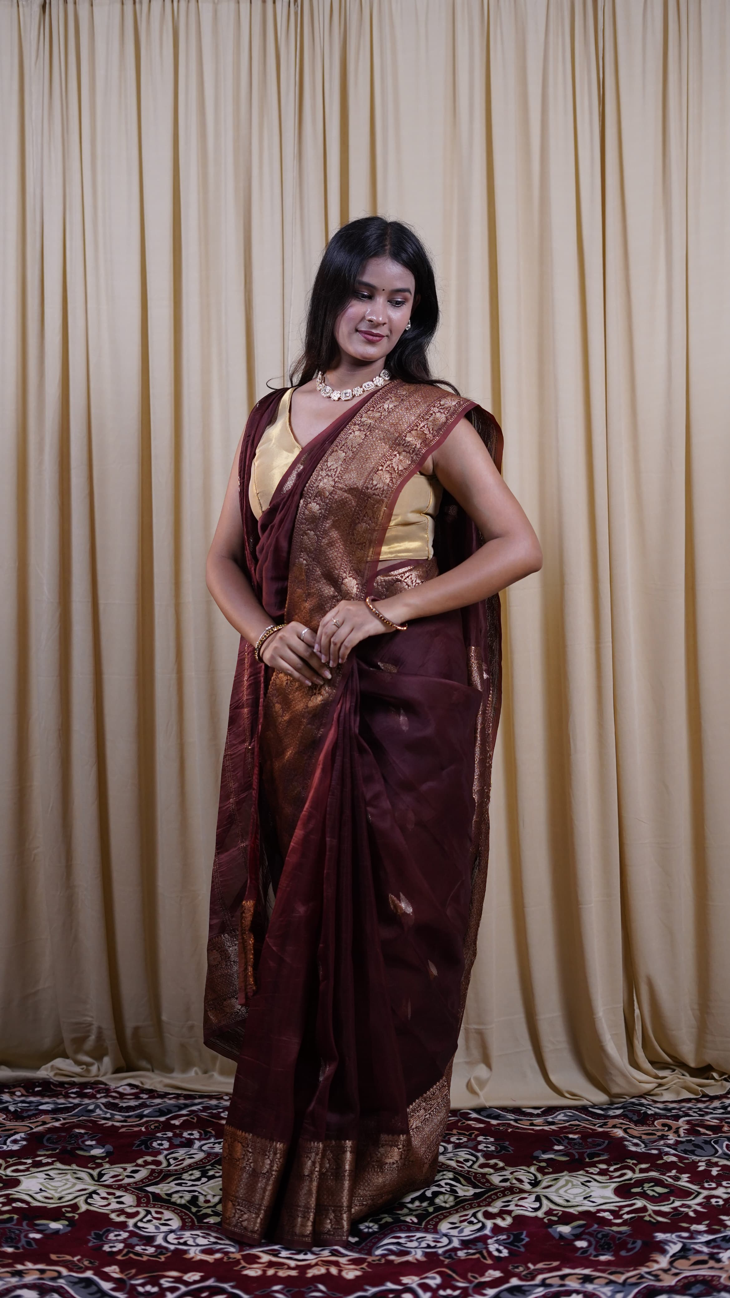 Pure Banarasi Handloom Kora Organza Saree