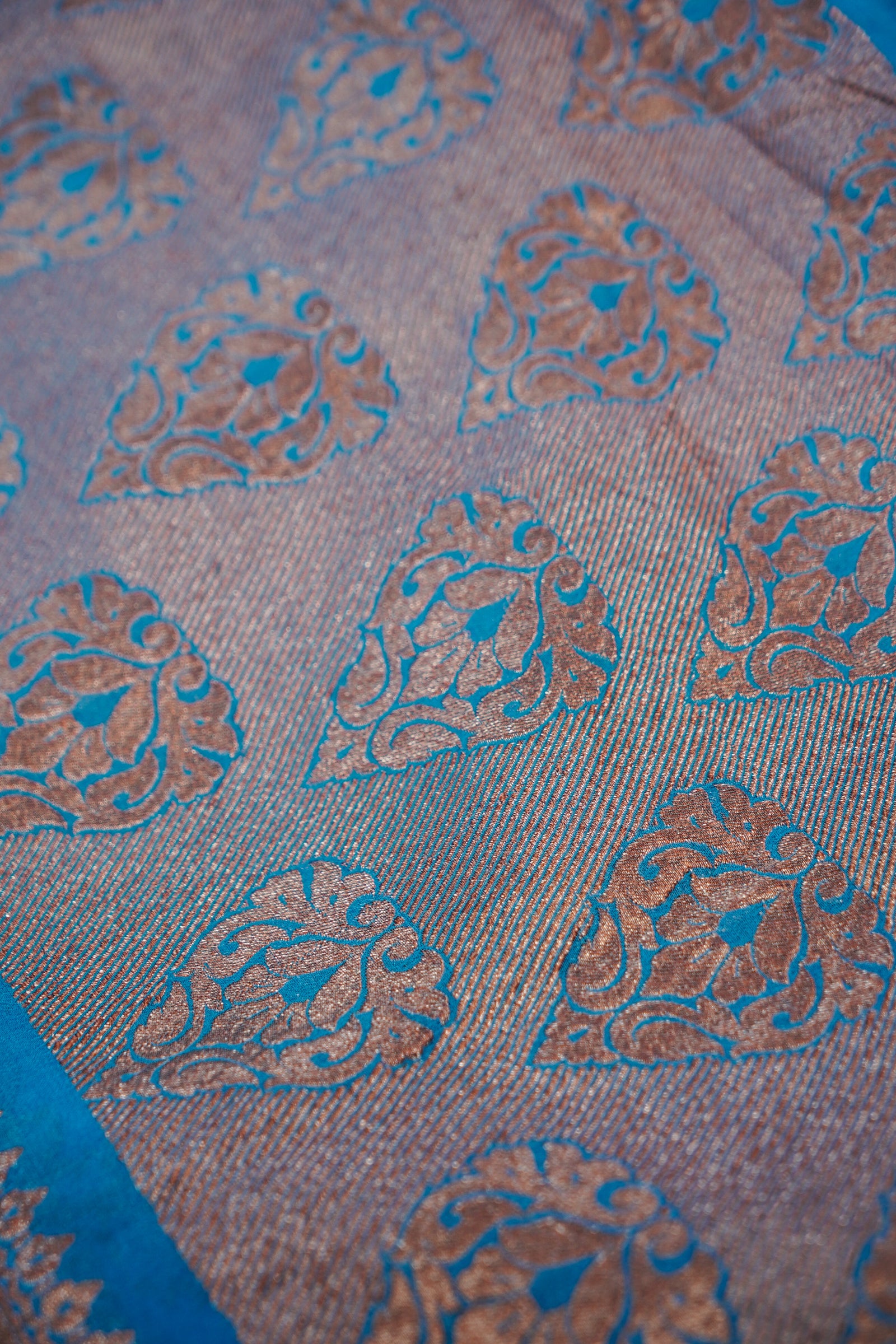 Pure Banarasi Handloom Khaddi Georgette Copper Jaal Saree