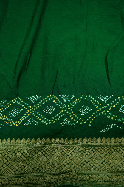 Pure Banarasi Handloom Khaddi Georgette Bandhej Saree