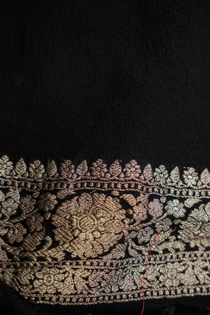 Pure Banarasi Handloom Khaddi Georgette Real Zari Valkalam Saree