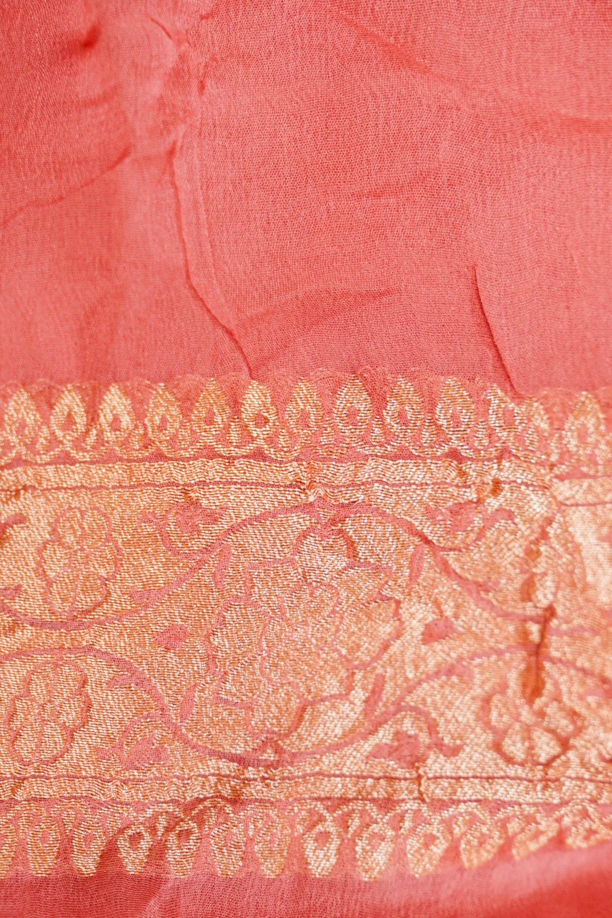 Pure Banarasi Handloom Khaddi Georgette Neemzari Multi Saree