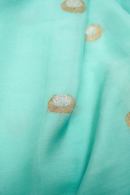 Pure Banarasi Handloom Khaddi Georgette Real Zari Boota Saree