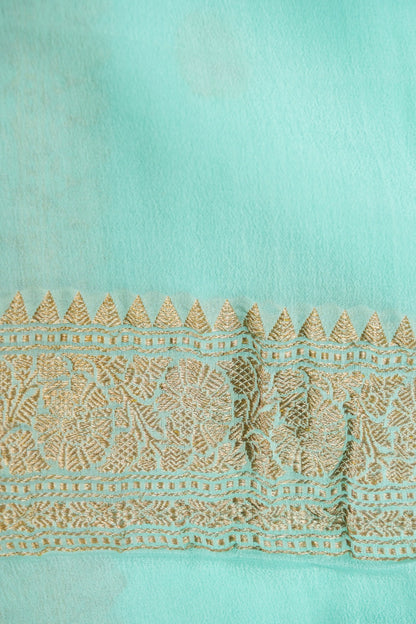 Pure Banarasi Handloom Khaddi Georgette Real Zari Boota Saree