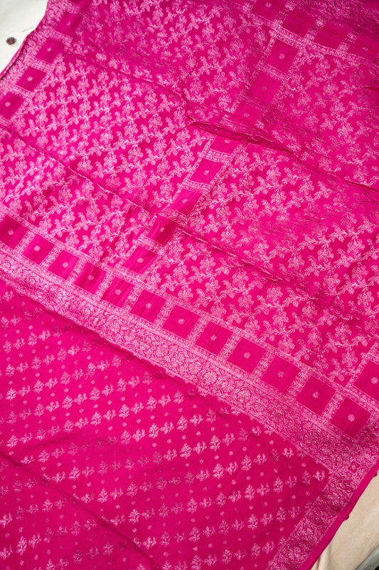 Pure Banarasi Powerloom Khaddi Georgette Chiffon Saree