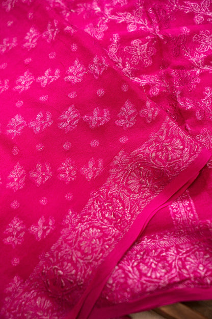 Pure Banarasi Powerloom Khaddi Georgette Chiffon Saree