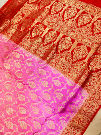 Pure Banarasi Handloom Katan Mashru Saree