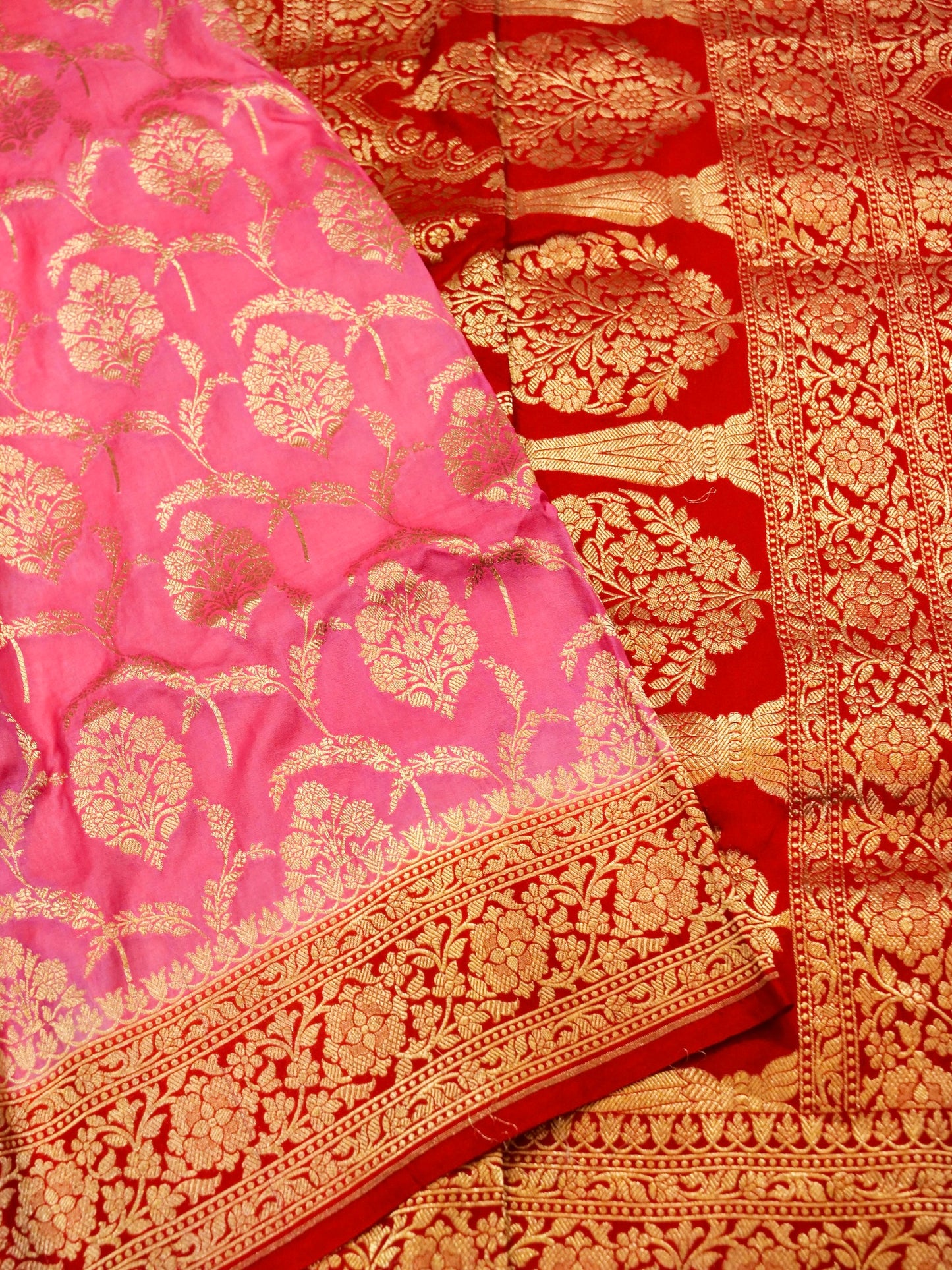 Pure Banarasi Handloom Katan Mashru Saree
