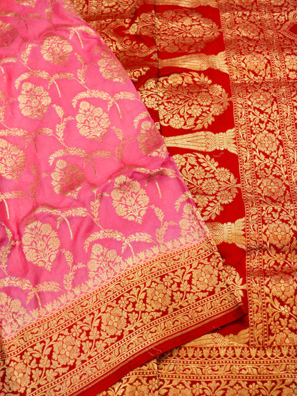 Pure Banarasi Handloom Katan Mashru Saree