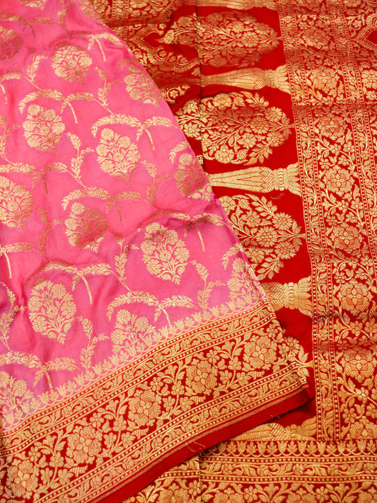 Pure Banarasi Handloom Katan Mashru Saree