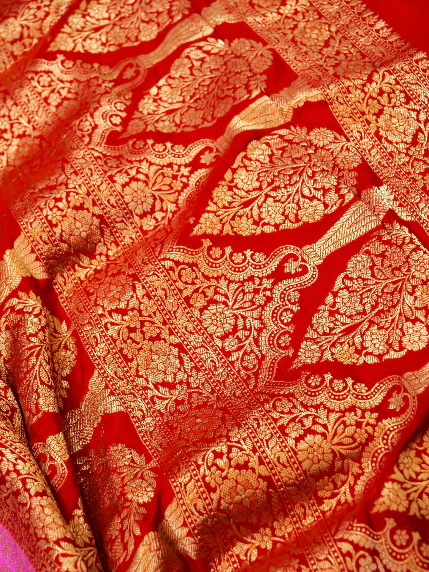 Pure Banarasi Handloom Katan Mashru Saree
