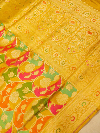 Pure Banarasi Handloom Katan Rangkaat Saree