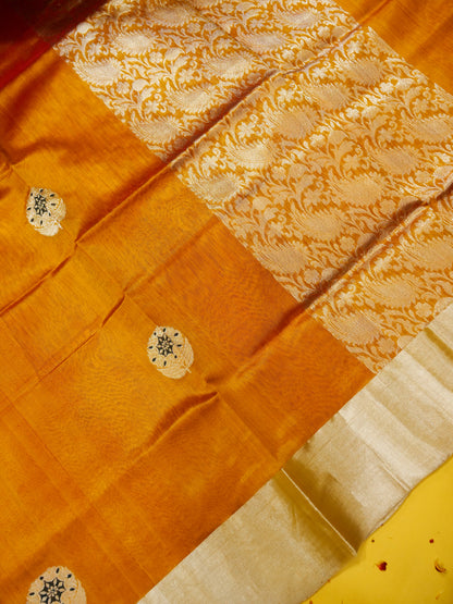 Pure Banarasi Powerloom Chanderi Silk Saree