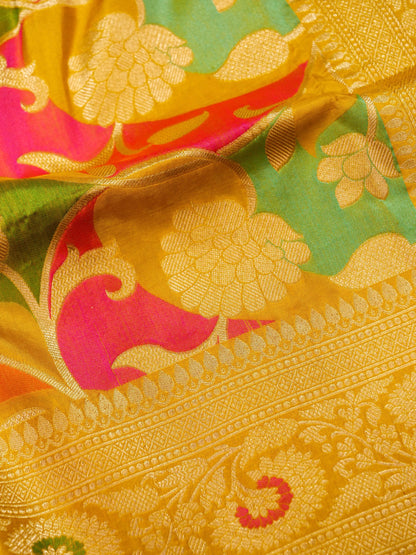 Pure Banarasi Handloom Katan Rangkaat Saree