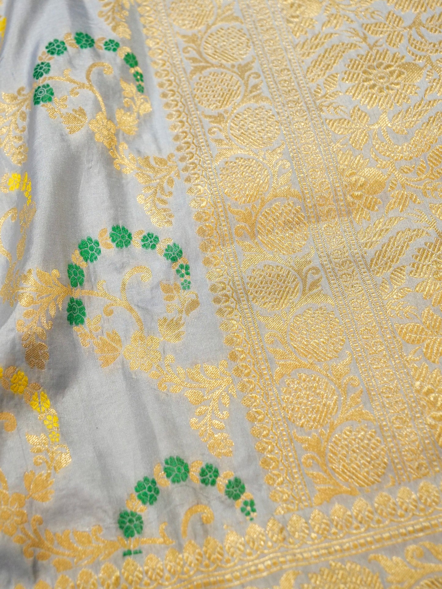 Pure Banarasi Handloom Katan Jamdani Saree