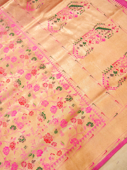 Pure Banarasi Handloom Katan Tissue Brocade Kinkhab Saree
