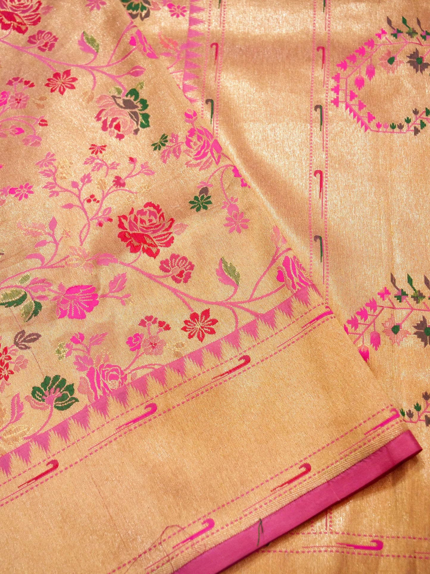 Pure Banarasi Handloom Katan Tissue Brocade Kinkhab Saree