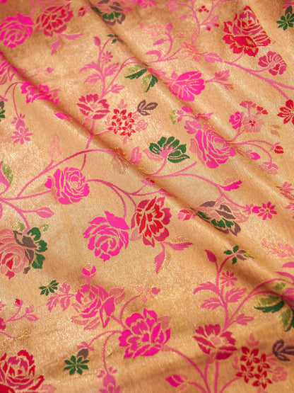 Pure Banarasi Handloom Katan Tissue Brocade Kinkhab Saree