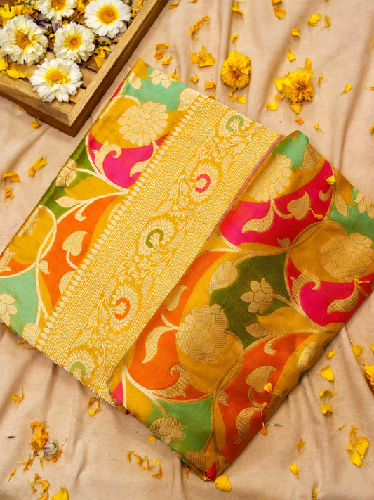 Pure Banarasi Handloom Katan Rangkaat Saree