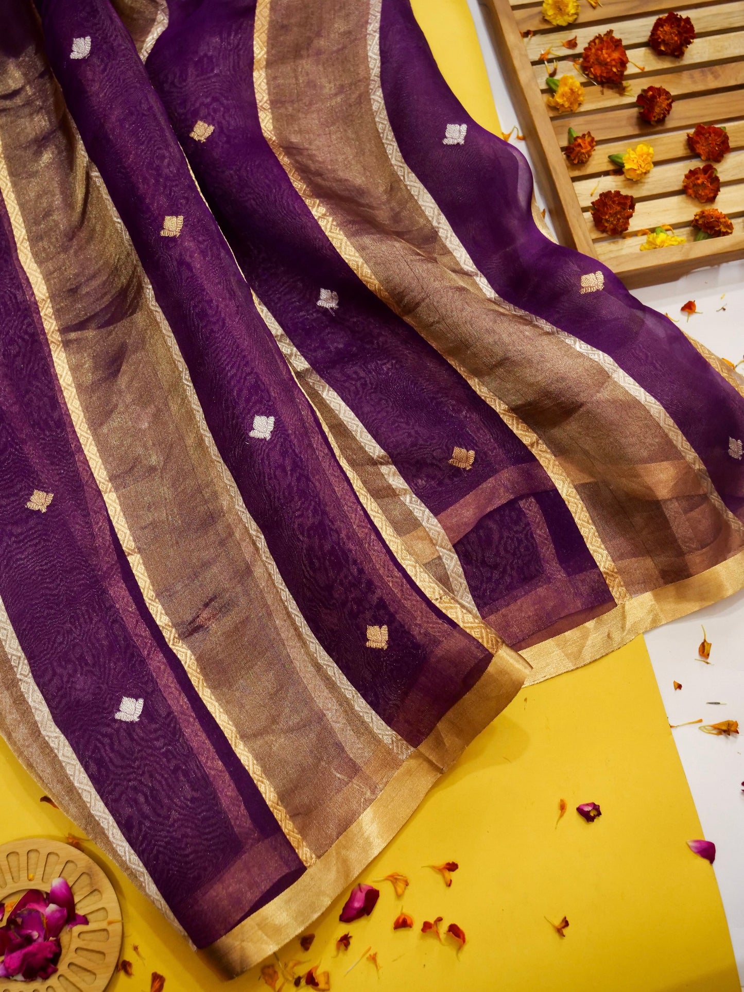 Pure Banarasi Powerloom Tissue Silk Saree