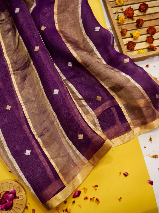 Pure Banarasi Powerloom Tissue Silk Saree