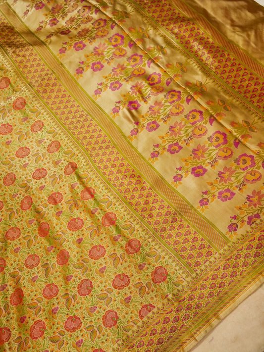 Pure Banarasi Handloom Katan Jamawar Saree