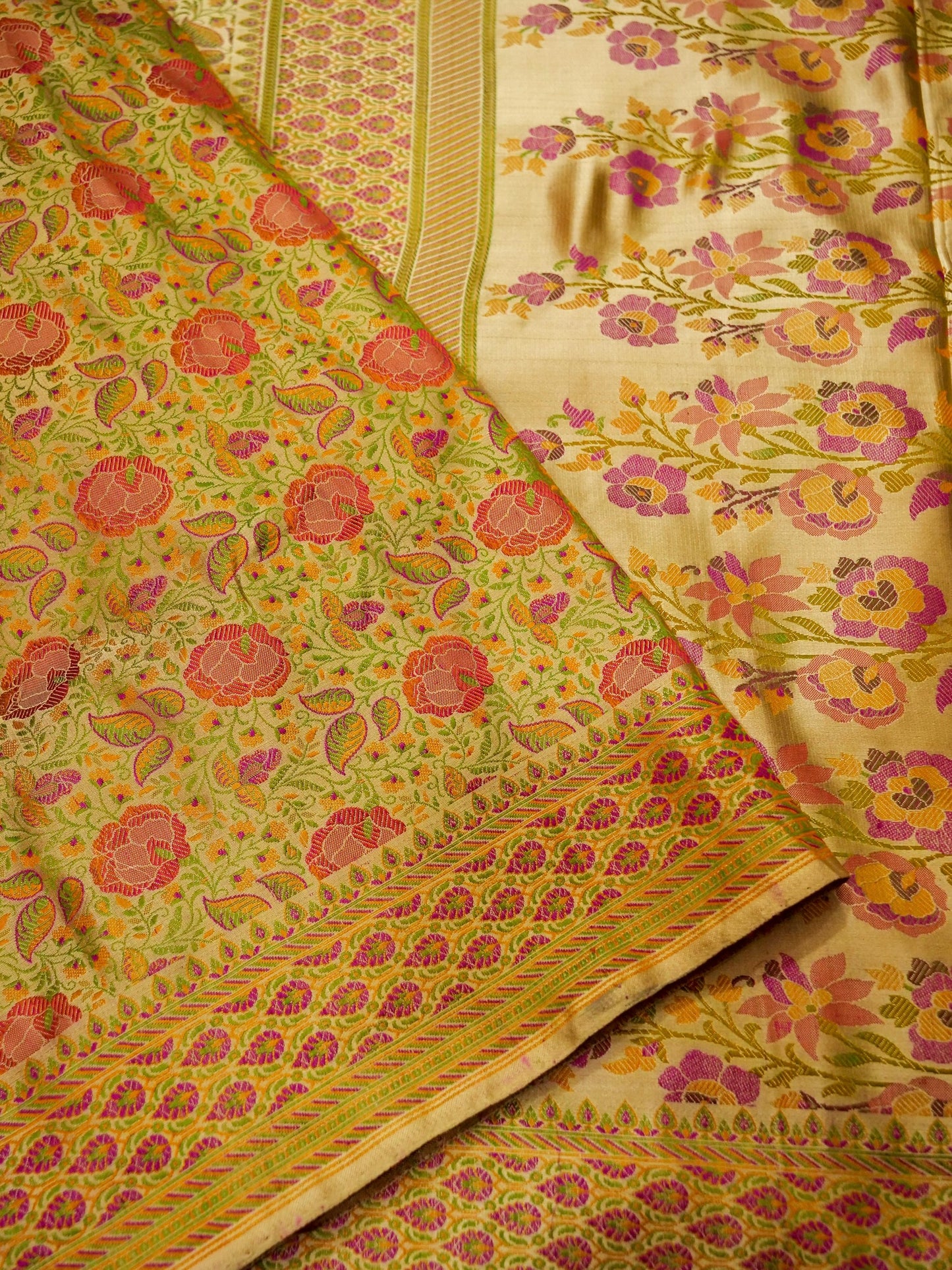 Pure Banarasi Handloom Katan Jamawar Saree