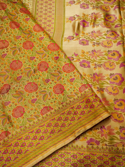 Pure Banarasi Handloom Katan Jamawar Saree