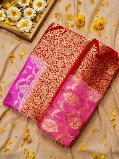 Pure Banarasi Handloom Katan Mashru Saree