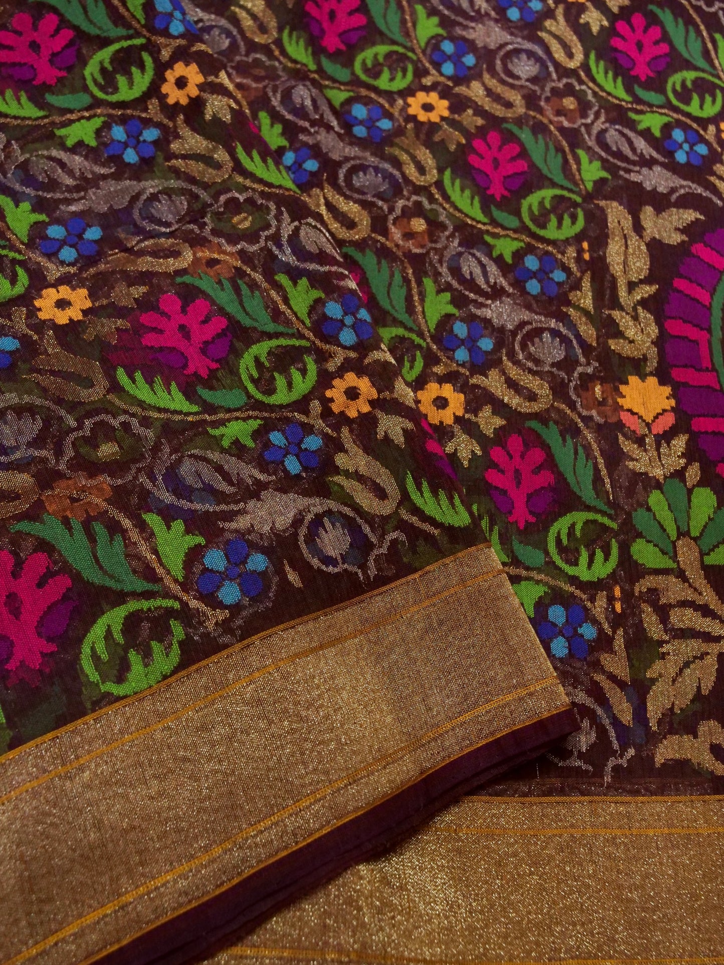 Pure Banarasi Handloom Cotton Jamdani Real Zari Saree