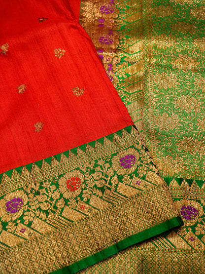 Pure Banarasi Handloom Tussar Boota Meena Saree