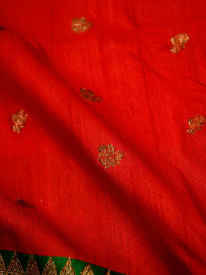Pure Banarasi Handloom Tussar Boota Meena Saree