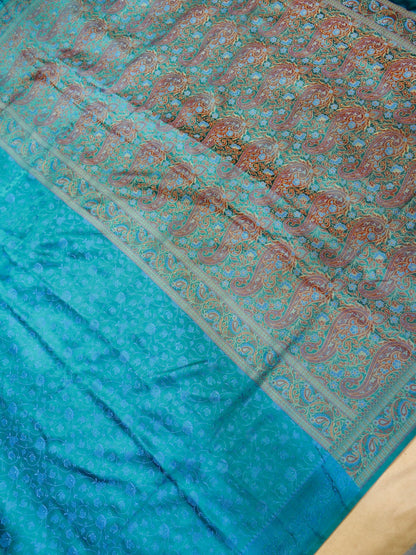 Pure Banarasi Handloom Katan Pashmina Tanchui Saree