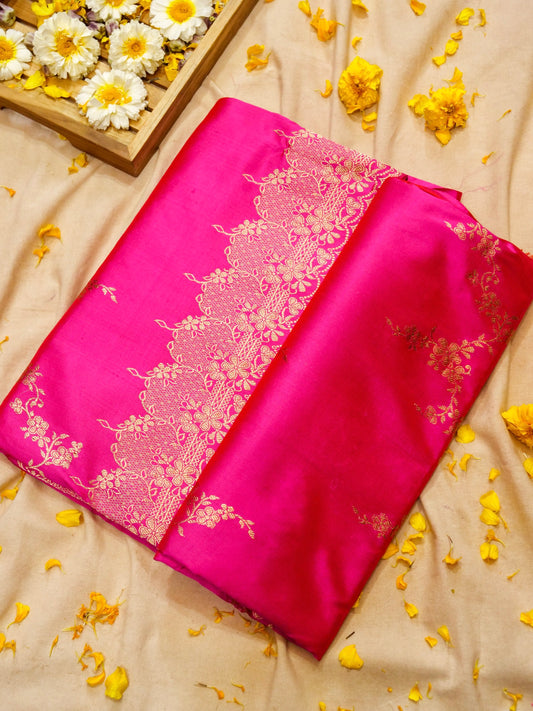 Pure Banarasi Handloom Katan Light Weight Jangla Saree