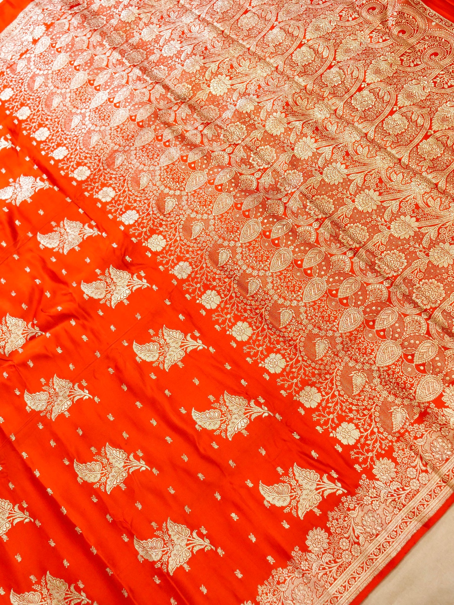 Pure Banarasi Handloom Satin Jangla Saree